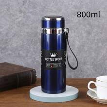 1pc 800/1000ml Large Capacity Portable Stainless Steel Vacuum Insulated Water Bottle, Fashionable Sports Style Multi-Color Cylindrical With Carrying Rope, Suitable For Outdoor Sports Warmth And Cold Protection, Ideal Gift For Anniversary And Holiday - Multicolor - View 14