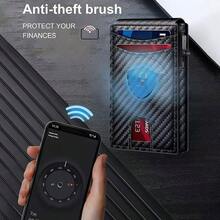 Minimalist Carbon Fiber Men Wallet RFID Anti-Theft Pop-Up Card Holder Magnetic Closure, Clear ID Window & External Card Slot For Business Front Pocket - Multicolor - View 4