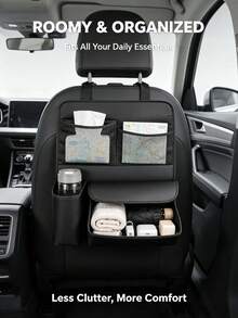 1pc Car Trunk Multi-Function Storage Bag, Off-Road Vehicle Seat Back Storage Rack, Car Accessories, Multi-Function Hanging Storage, Rear Seat Storage Bag, Space-Saving, Keep Car Interior Clean And Organized, Car Essentials - Black - View 5