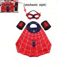 4pcs Superhero Cape Mask Wrist Guard Set, Role-Playing Costume Dressing Set, Suitable For Birthday Parties, Halloween (Stochastic Style) - Multicolor - View 5