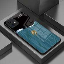 Phone Case: For IPhone16 15 14 13 12 11 Pro Max  Plus Tempered Glass Case,  Dragon Head -Grain Pattern Design, Simple And Elegant - 黑色2 - 查看 4