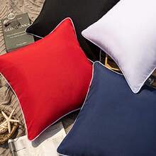 Phantoscope Pack of 2 Outdoor Waterproof Throw Pillow Covers Decorative Square Outdoor Pillows Cushion Case Patio Pillows for Couch Tent Sunbrella 20''x20'', Dark Blue - Multicolor - Ver 7