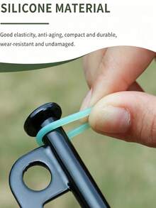 15/30pcs Glowing Tent Stake Rings, Rubber Camping Stake With Glowing Ring Functional Tent Accessories, Easy To Install And High Visibility, Rubber Material, Outdoor Camping Essentials, Night Camping Tent Stake Safety Marker Rings, Camping Accessories - Mint Blue - View 2
