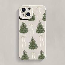 Phone Case: Merry Christmas Tree Bow Design Heartfelt Phone Case, Full Shockproof Fashion Phone Case, Suitable For IPhone 17 16 E 16 15 14 13 12 11 87 Pro Pro Max Plus XXs Xr Xs MAX, Camera Protection, Phone Case Protection, Gift, Phone Case - Antique White - View 3
