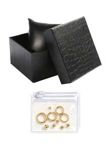 Black Premium Matte Watch Jewelry Storage Box Gift Box, Includes Sponge, Unisex, Light-Absorbing Velvet Sponge Spring Box, Black Watch Gift Box, Elegant Packaging Box, Perfect Gift, Harajuku Style Fashion Watch Gift Box, Student Gift Watch Gift Box, Watch Storage Box, Bracelet Watch Buddhist Beads Storage Box - Multicolor - View 11