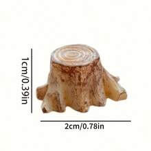 3pcs Resin Mini Tree Stump Fish Tank Decor, Aquarium Decoration Accessories, Mini Tree Trunk Ornaments, Suitable For Fairy Garden, Dollhouse And Photography Props - A - View 2
