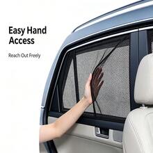 4pcs SUV Front & Rear Car Window Insect Net Mosquito Screen, Car Mosquito Net Sun Shade, Breathable Window Screen, UV Protection, Heat Insulation, Privacy Curtain - Car Window Curtains - View 4