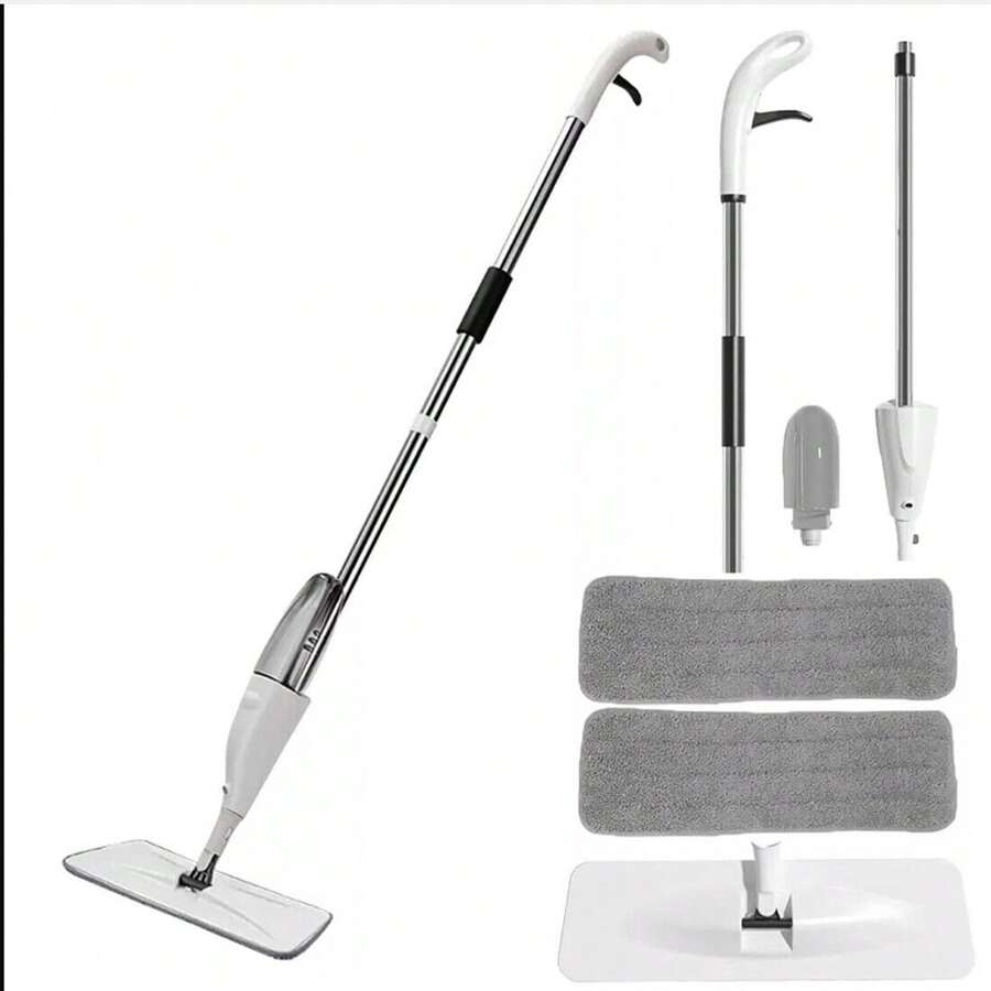 Spray Mop Microfibre Pad Floor Cleaning Mop For All Floor Types Bottle 2 Pads - Grey - View 1