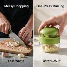 1 Manual Garlic Press Grinder - A Multifunctional Kitchen Tool That Can Chop, Slice, And Grind Garlic. It Is A Small Kitchen Tool, Cooking Supplies, Travel And Outdoor Essentials, Easy To Carry, Home Decoration, And A Gift For Her, - Multicolor - View 3