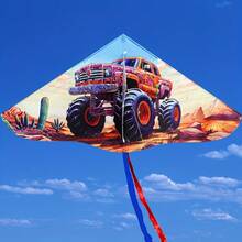 1pc Cartoon Triangle Kite With 50m Line, Suitable For Beach, Grass, Outdoor Flying Entertainment - Multicolor - View 3