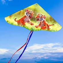 1pc Cartoon Triangle Kite With 50m Line, Suitable For Beach, Grass, Outdoor Flying Entertainment - Multicolor - View 12