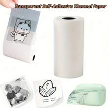 2 Rolls Of Transparent Self-Adhesive Thermal Paper: 57Mm X 25Mm, Compatible With Most Printers, Thermal Printer Transparent Stickers, Suitable For Photo, Checklist, Label, Label Printing, Photo Stickers, Transparent Adhesive - View 8