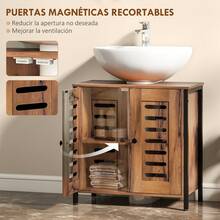 Over-The-Toilet Storage Cabinet, Adjustable Shelves, Melamine, 60 X 30 X 60 Cm, For Bathroom And Toilet, Rustic Brown - Multicolor - View 8