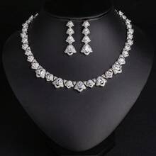 1 Set Fashion Women's Jewelry Set. European And American Style | Gemstone Necklace | Earrings For Women's Evening Dress, Holiday Wear. Jewelry Set, Earrings, Necklace, Wedding Season, Gift - Jewelry Set - View 13
