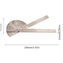 1pc Stainless Steel 180 Degree Adjustable Angle Protractor Ruler, Woodworking Angle Measuring Tool For Craftsman - A - View 5
