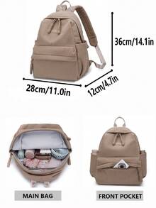 Vintage Backpack New Fashion Versatile Casual Travel Bag Large Capacity Lightweight Student School Bag, Multiple Colors Available To Meet Different Outfit Style Needs. Scientific And Rational Internal Space, Main Compartment With Multi-Layer Zipper Pockets, Easily Accommodating Books, Tablets And Daily Travel Essentials. - Multicolor - View 3