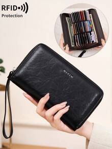 FOREVER MIYIN RFID Blocking Zip‑Around Wristlet Wallet, Accordion Multi‑Card Organizer With Wrist Strap, Passport Phone Slot, Large Capacity For Travel Daily Carry - Multicolor - View 13