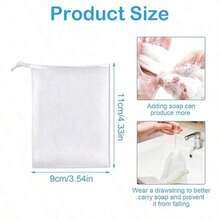 1/5/10pcs White Drawstring Mesh Soap Bags, Exfoliating Soap Holder Storage Bags, Convenient Storage, Suitable For Daily Bathing And Cleaning - Multicolor - View 9