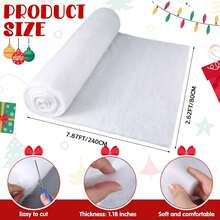 1 Pack Large Snow Blanket Roll For Christmas Decor | Artificial Fake Snow, Snow Blanket For Christmas Village, White Winter Mat Decor, For Xmas Store Display Photo Prop Decor - White - View 3
