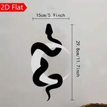 1pc Wooden Snake-Shaped Mirror Hanging Decor, Unique Decorative Item For Living Room And Bedroom, Creative 3D Bohemian Style Moon Home Decor Ornament (Suitable For Home And Holiday Scene Atmosphere Decoration) 2D Flat - A - View 5