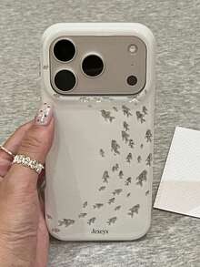 Aesthetic Shiny Sequin Fish Scale Pattern Phone Case, Compatible With IPhone 17 Pro Max 17 Pro Air 16 15 14 13 12 11 Pro Max Plus, IMD Solid Color Shockproof Back Cover - Little Fish - View 3