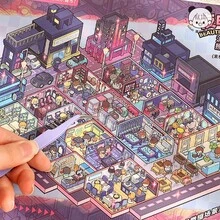 Miniature Scene Collection Book 7.0 New Style Landscape Sticker Scene Planner Small Sticker Set 3D Miniature House - Miniature Scene Collection 7.0 [Simplified Version] - View 4