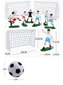 9pcs/Set Plastic Soccer Player Football Cake Toppers, Soccer Birthday Party Cake Decor, Football Team Models - Army Green - View 14