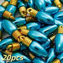 10/20pcs Vintage Metallic Color Christmas Light Bulb Pendants, Holiday Mini Lantern Beads, Suitable For Christmas Tree Decoration, Garland Beads, DIY Jewelry, Home Decor - Light Bulb - View 14