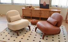 Brown Accent Chair With Wooden Legs – Modern Style - 棕色 - 查看 9