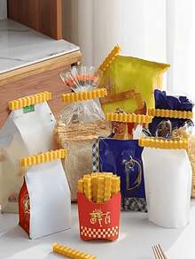 Creative French Fries Seal Clips (24/12/1pc), Reusable Food Preservation Clips, Plastic Bag Seal Clips, Snack Clips Sealer, With Magnetic Back For Easy Attachment To Refrigerator, Travel Essential, Kitchen Storage, Christmas Decoration - Multicolor - View 7
