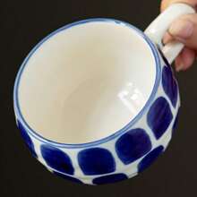 Underglaze Blue And White Ceramic Cup With Floral Pattern, Coffee Cup, Home Afternoon Tea Cup, Decorative Tableware, Home Gift - Multicolor - View 5