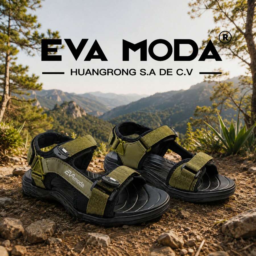 EVA MODAR Serie Ruta Libre- Sandalias Hombre Casual Verano, Calzado Cómodo Y Ligero Con Ajustable, Suela Antideslizante, Zapatos Frescos Para Uso Diario, Paseos Y Tiempo Libre - Verde Oliva - Ver 1