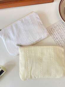 1pc Coin Storage Bag, Cosmetic Organizer, Toiletry Bag, Travel Storage Bag, Portable Storage Bag, Electronic Products Organizer, Stationery Storage, Exquisite Jacquard Texture, Thanksgiving Style, Suitable For Outdoor Travel, Dorm Storage, Desktop Display - Style a - View 4