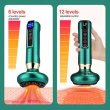 Hailicare 12-Level Cordless Vacuum Massager With Heat, Body Scraping Tool With Adjustable Suction & Temperature, USB Rechargeable For Home Travel - Multicolor - View 2