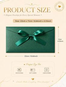 Custom Name Envelopes With Ribbon Bows, Sparkling Wedding Invitation Envelopes, Cash Envelopes, And Favor Gift Bags For Christmas, Thanksgiving - Multi-color - Bow Envelope - View 8