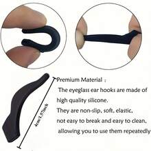 28 Pairs Of Soft Anti-Slip Eyeglass Straps With Ear Hook Design, Transparent Temples, Anti-Drop Eyewear Retainers, Durable And Flexible Fastening Accessories, Made Of Flexible Material, Mixed Black And White/Random Colors - View 3