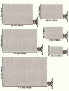1pc Light Gray Minimalist Living Room Rug, Suitable For Kitchen, Dining Room, Bedroom, Room Holiday Decor, Indoor/Outdoor, Office, Lobby, Anti-Slip Doormat, Bathroom Rug, Hallway, Study Gaming Area Rug - Light Grey - View 4