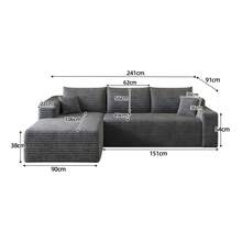 Sofa Grey Made Of Fabric For Living Room And Lounge - 深灰色三座 - 查看 8
