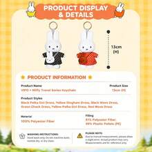 Miffy Plush Keychain Rabbit Pendant Cute Miffy Rabbit Plush Doll Key Ring Birthday Gift - Multicolor - View 8