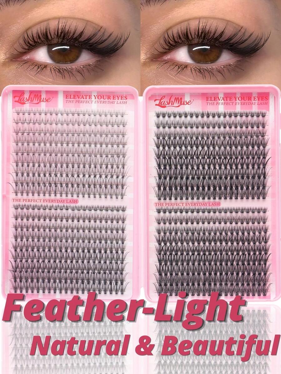 Limete Eyelash 720PCS Eyelash Cluster Set, Large Capacity D-Curl False Eyelashes Book, 10D+20D+30D Mixed Density Design, Includes Lower Lash Styles, 8-16MM Wispy Lash Clusters For Natural Voluminous 3D Eye Makeup, Suitable For Cosplay, Weddings, Photography, Parties, Festivals, Travel Styling And Daily Beauty Use