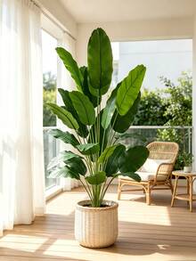 65-115cm Tropical Artificial Plants, Large Fake Banana Tree, Plastic Bird Of Paradise Plant Stems, Large Size Palm Leaves, Suitable For Home Garden Indoor Office Decoration, No Pot Included, Can Be Used For Room Decor, Wedding Decor, Autumn Decor, Home Decor, Bedroom Decor - Multicolor - View 2