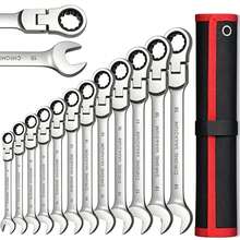 10 Mm Double Open‑End Wrench Constructed From ‑Vanadium Steel With 180° Rotatable Function. Suitable For Auto Repair, Home DIY And Mechanical Operations. Works For Motorcycles, Automobiles And Various Mechanical Equipment. - Ratchet Head Wrench - View 9