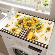 (Hot !!) 1pc Sunflower 2D Printed Flat Stove Protector Mat, Rubber Non-Slip Heat-Resistant Stove Cover Pad, Suitable For Induction Cooktop, Glass Stove, Multi-Function Anti-Scratch Mat, Best Choice For Oven, Washing Machine, Dryer, Kitchen Decor - Multicolor - View 13