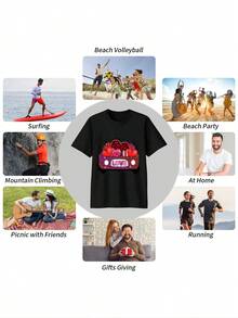 Men T-Shirts - 黑色 - 查看 3
