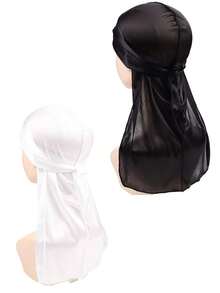 1pc Men's Satin Pirate Hat Bandana, Made Of Smooth Artificial Silk Fabric, Street Hip-Hop Style, Adjustable Back Strap Design, Anti-Frizz And Anti-Static; Suitable For Daily Outings, Sports, Hair Care, As Well As Parties Or Festival Holidays. Multi-Color Options, Balancing Practicality And Personalized, Easily Create A Neat And Fashionable Street Look - Multicolor - View 18