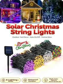 GYJAETM 1 String Outdoor Solar String Lights - 20/50/100 LED Bulbs, 8 Lighting Modes, IP65 Waterproof, Suitable For Yard, Fence, Balcony, Party, Christmas Tree, Wedding And Garden Decoration - Solar String Lights - View 1