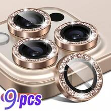 BOLLYMORE Paket 9 Pelindung Lensa Kamera Cincin Logam Mengkilap Emas untuk 17 Pro Max / 17 Pro / 17e / 17 / 16 Pro Max / 16 Pro / 15 Pro Max / 15 Pro / 14 Pro / 13 Pro / 12 Pro / 11 Pro Max: Kaca Tempered Tahan Gores 9H - Kompatibel dengan Desain Casing Ponsel, Lapisan Anti Sidik Jari, Estetika Mewah, Fotografi Malam yang Lebih Baik (Set Bebas Gelembung, Kompatibel dengan Flash, Kejernihan Definisi Tinggi) - 9 Buah Emas - View 42