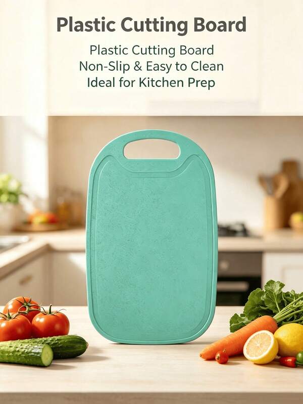 1/2PCS Green Plastic Kitchen Slicing Board, Built-In Handle, Lightweight Kitchen Slicing Board, Easy To Carry, Convenient For Daily Consumption, Can Be Hung Up To Prepare Fruits And Vegetables And Fast Food. Decorate The Kitchen