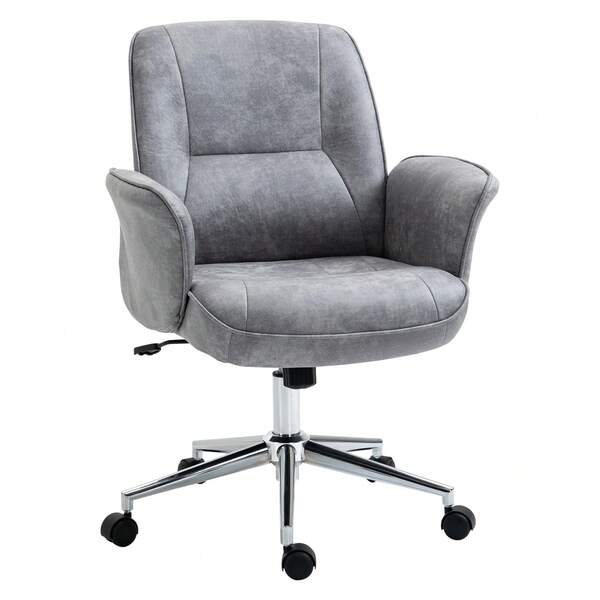 Bürosessel XXL Ergonomischer Polsterstuhl Höhenverstellbar Mit Wippfunktion Bis 120 Kg Belastbarkeit Hellgrau