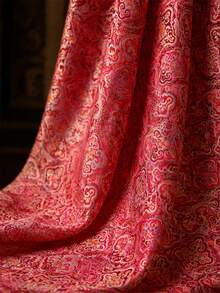 1 st röd satinjaccardtyg med traditionellt kinesiskt Ruyi-molnmönster, glansig flerfärgad orientalisk textil, lämplig för hanfu, cheongsam, kläder, presentinslagning, heminredning och DIY-sömnadshantverk - Flerfärgad - Visa 7
